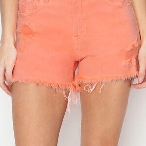 RISEN HIGH RISE 4" ACID WASH SHORTS